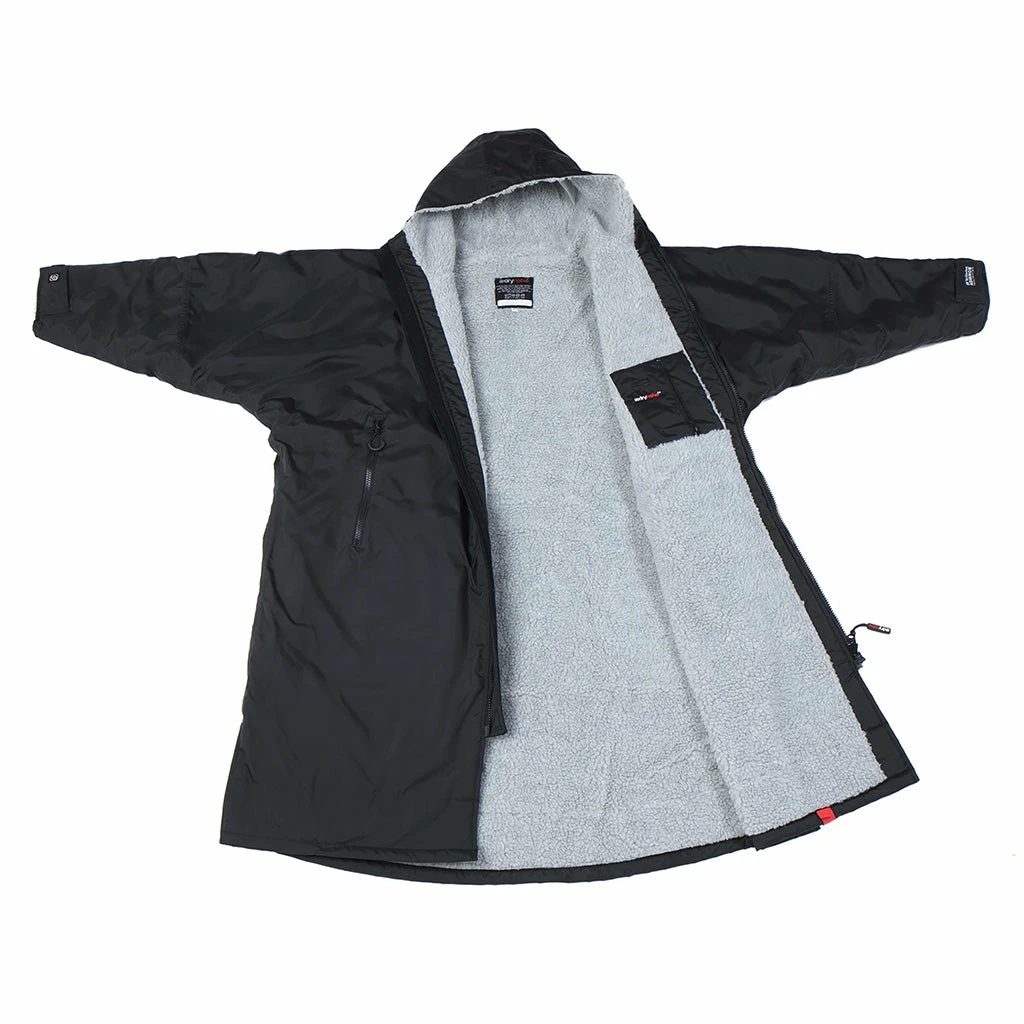 Dryrobe® Advanced Long Sleeve Changing Robe - Black/Grey - Image 3
