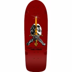 Powell Peralta Ray Rodriguez Skull & Sword Reissue Skateboard Deck Burgundy - 10 X 30
