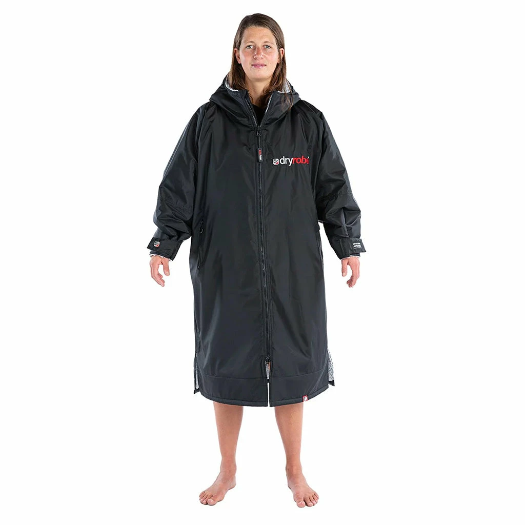 Dryrobe® Advanced Long Sleeve Changing Robe - Black/Grey - Image 4