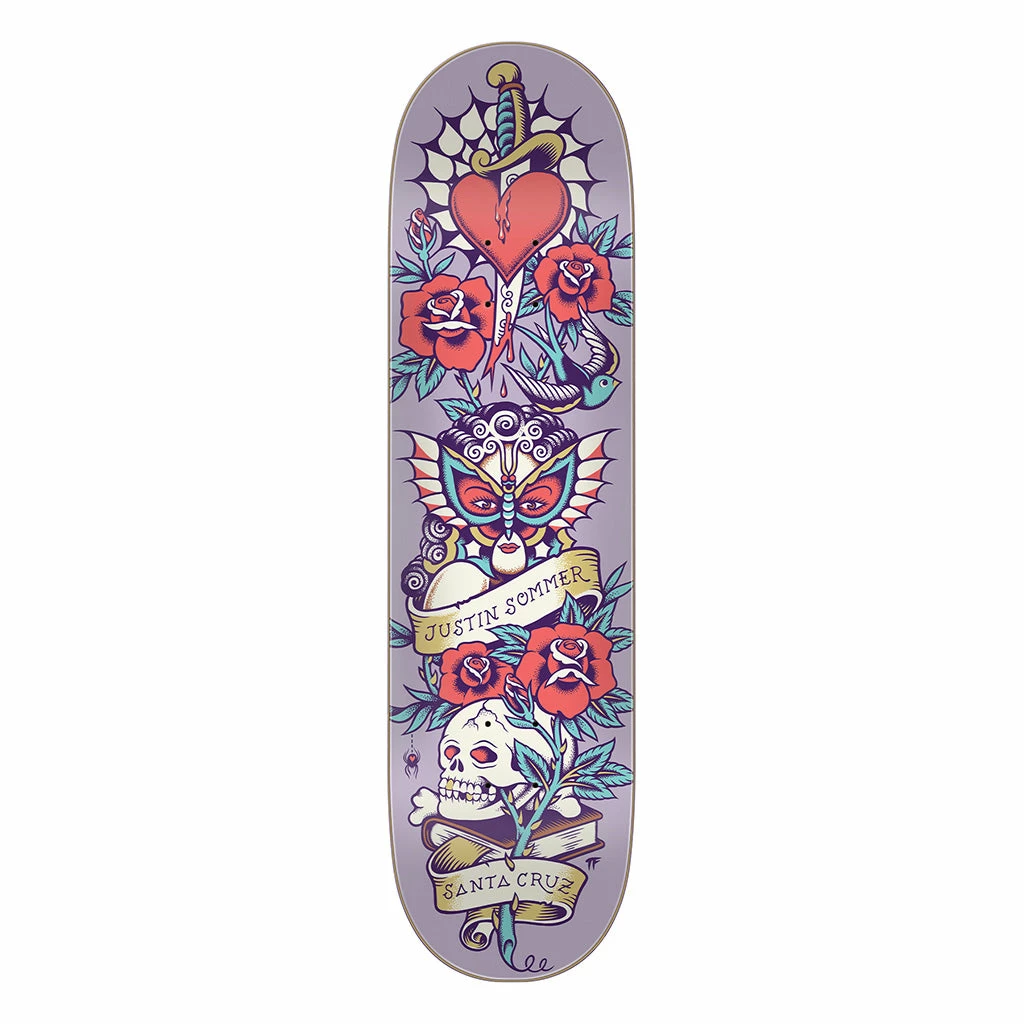 Santa Cruz Sommer Tattooed VX Everslick Skateboard 8.25" Deck