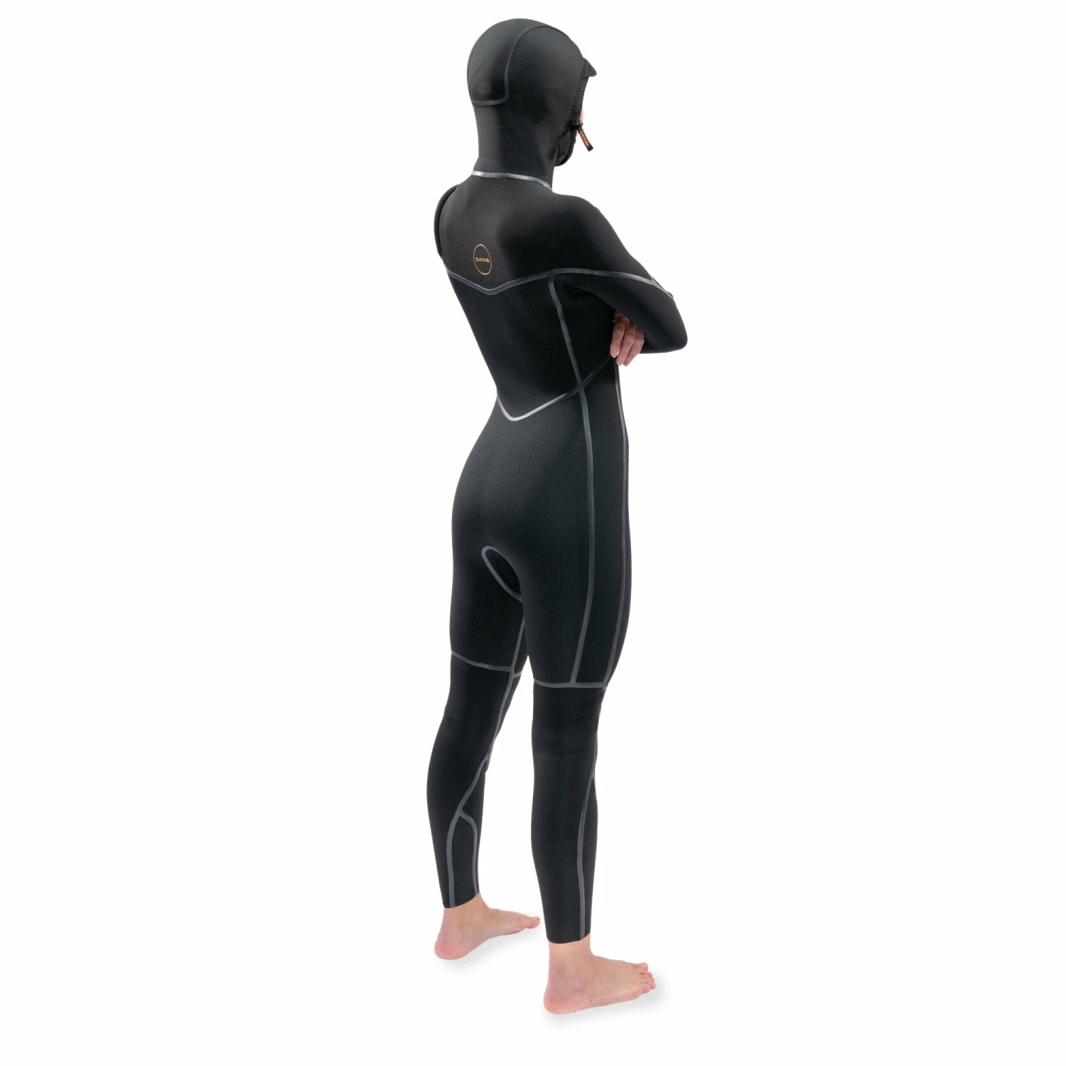 Dakine Womens Cyclone 5/4mm Zip Free Hooded Wetsuit - Black - Image 3