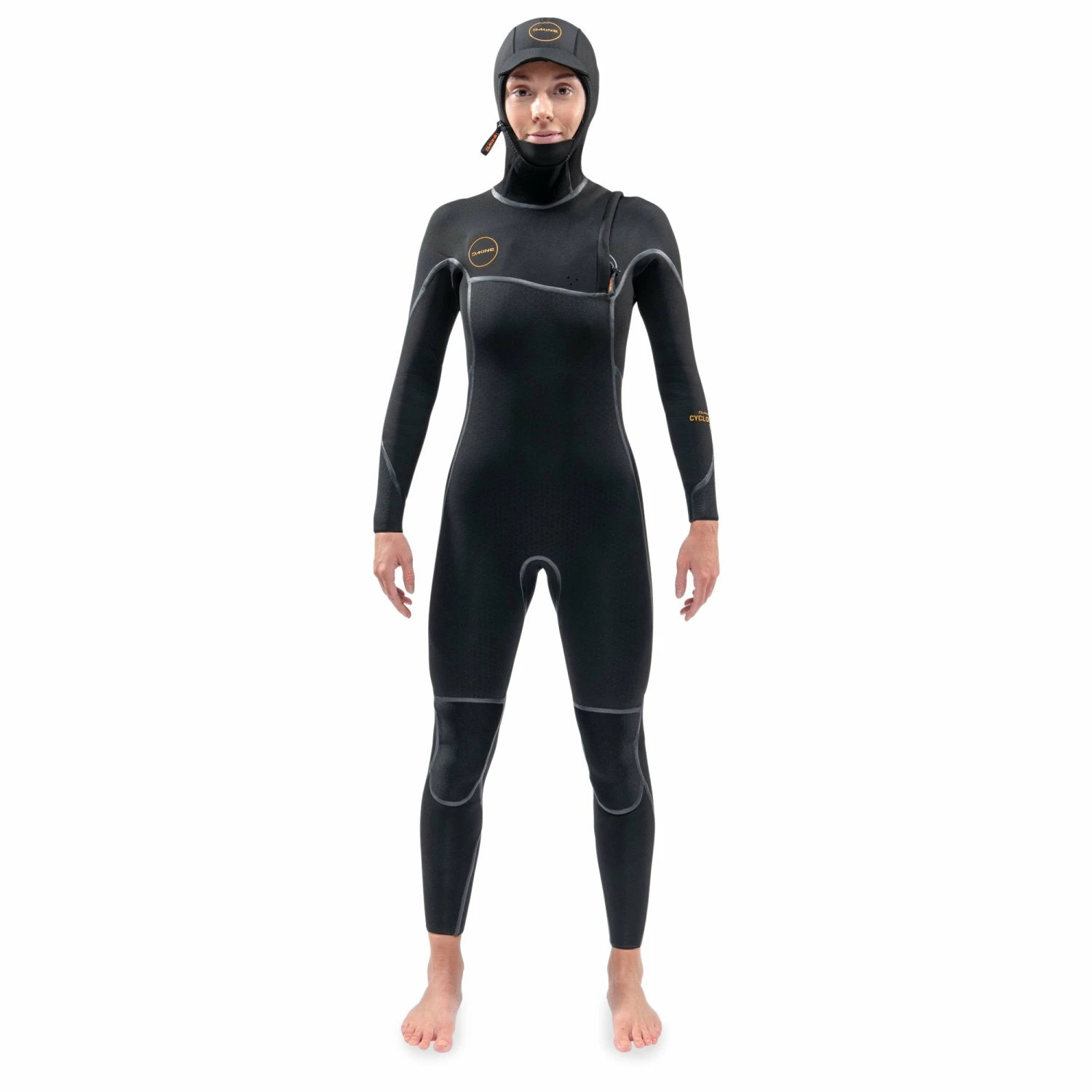 Dakine Womens Cyclone 5/4mm Zip Free Hooded Wetsuit - Black
