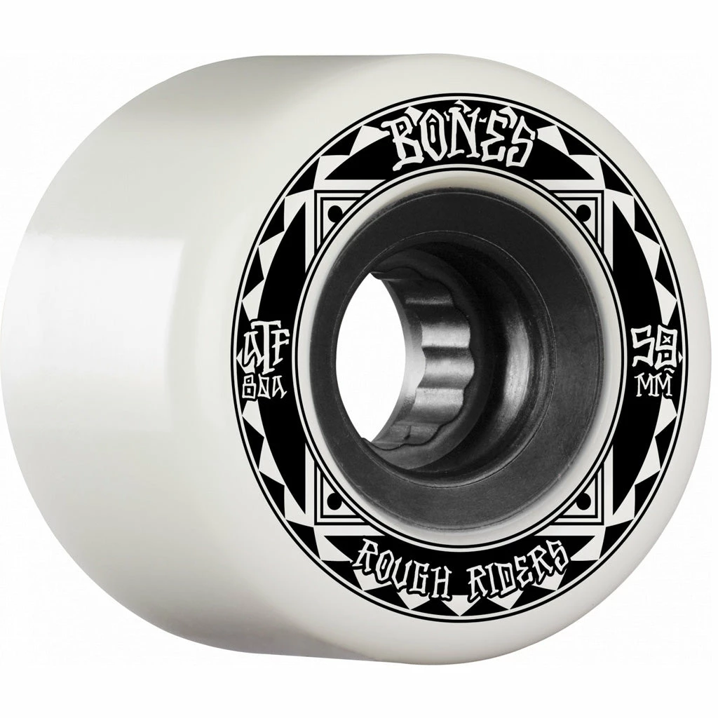 Bones ATF Rough Rider 59mm 80a Skateboard Wheels - White