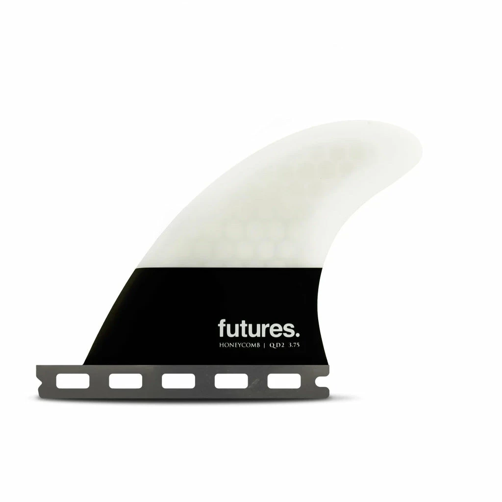 Futures Fins - QD2 3.75 Flat HC Quad Rear Fin Pair - Light Grey/Black