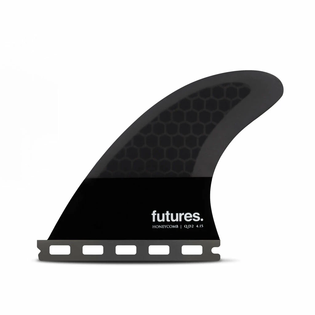 Futures Fins - QD2 4.15 Flat HC Quad Rear Fin Pair - Dark Grey/Black