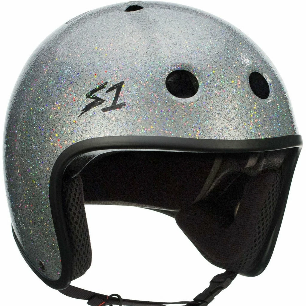 S1 Retro Lifer Helmet - Silver Gloss Glitter - Image 3