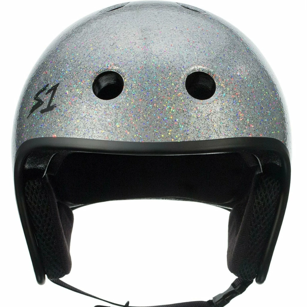 S1 Retro Lifer Helmet - Silver Gloss Glitter - Image 2