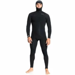 Quiksilver Men's 5/4/3mm Everyday Sessions Hooded Chest Zip Wetsuit - Black