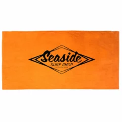 Seaside Surf Shop Vintage Logo Beach Towel - Orange